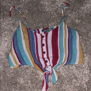a multi colored, cropped tank top!